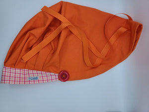 Pink & Peach Stripes (Orange) Bouffant Scrub Bonnet