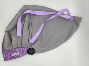 Silver & Purple (Lavender) Bouffant Scrub Bonnet