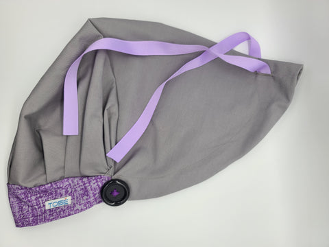 Silver & Purple (Lavender) Bouffant Scrub Bonnet