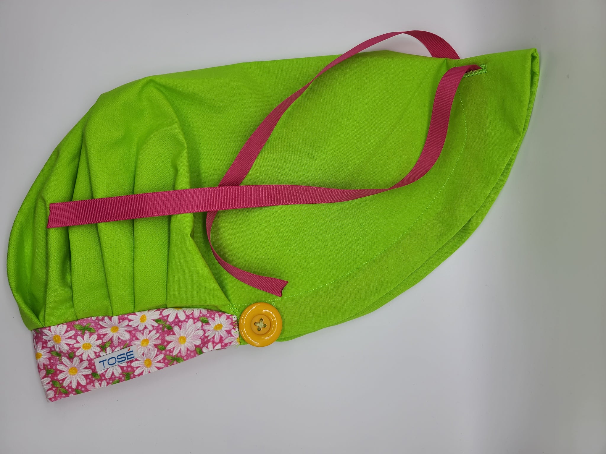 Daisy Deluxe (Lime Green) Bouffant Scrub Bonnet