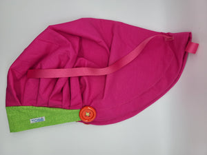 Textured Green (Pink) Bouffant Scrub Bonnet