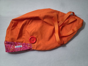 Pink & Orange Speckles (Orange) Bouffant Scrub Bonnet